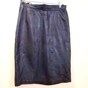 Jon St Jon leather black pencil skirt size 8
